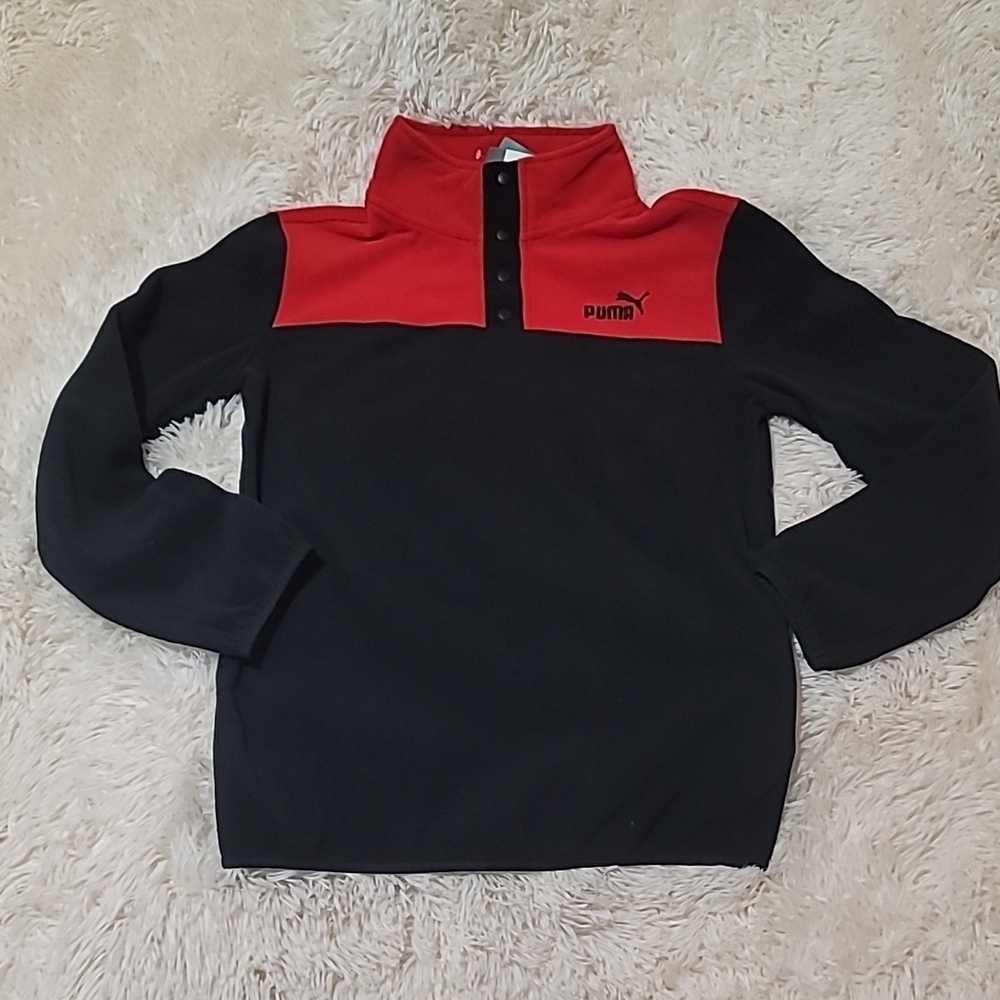 Puma Kids Black and Red Pullover , Sweater, Fleece